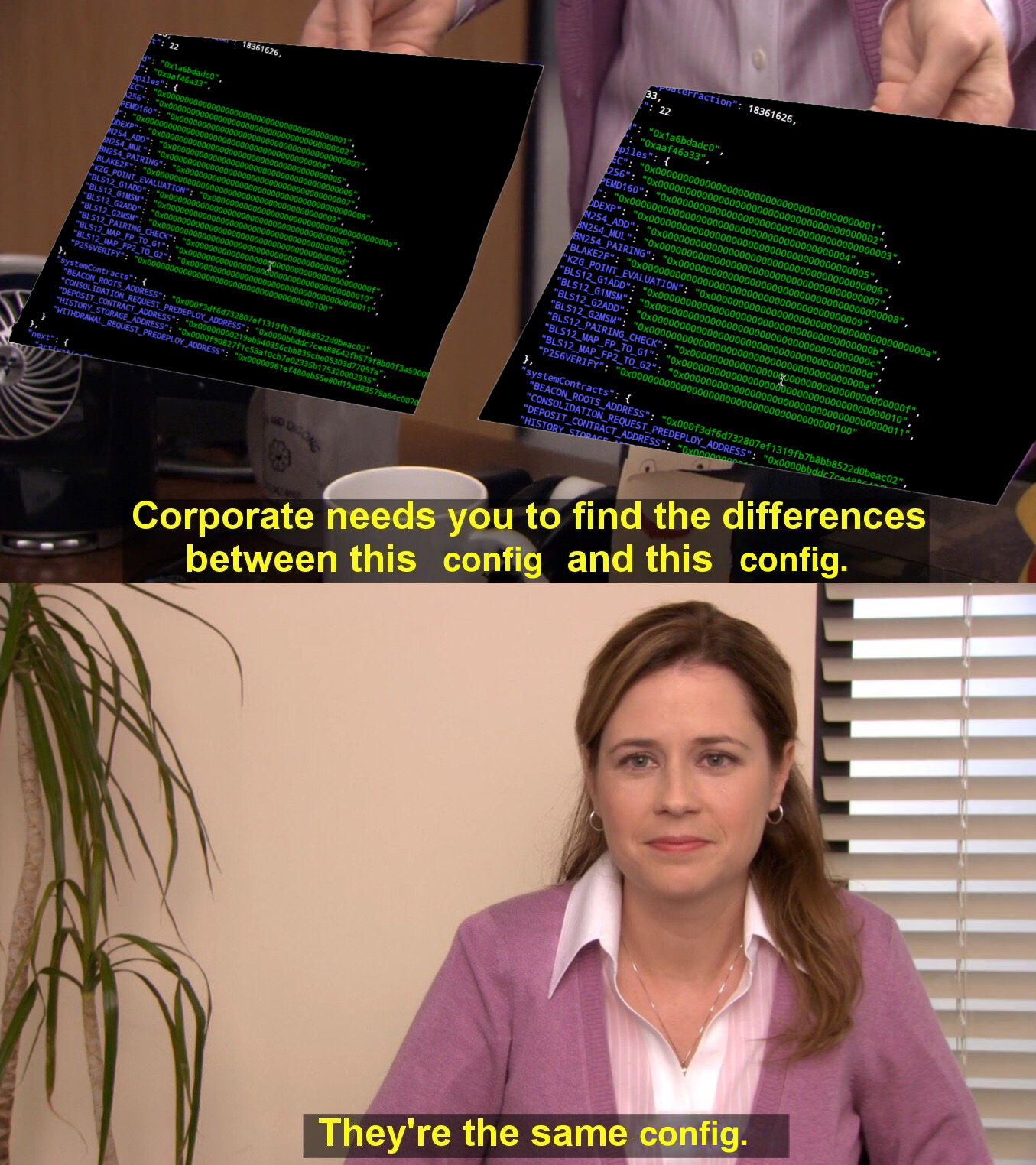 The Office meme for eth_config majority testing